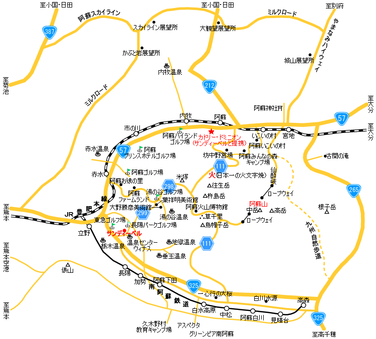 阿蘇周辺の地図